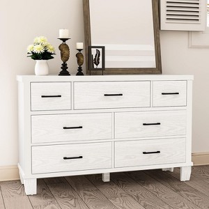 Acekool 7-Drawer White Dresser, Modern Chest with Metal Handles, Wide Storage Organizer for Bedroom, Closet, or Living Room - 1 of 4