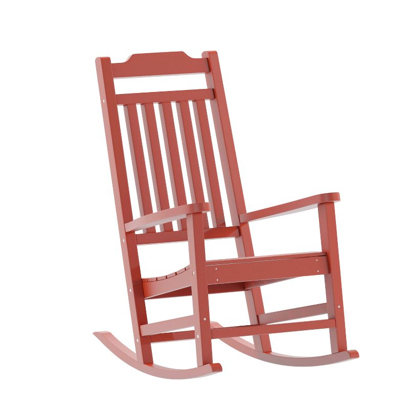 Emma and Oliver All-Weather Rocking Chair in Faux Wood - Patio and Backyard Furniture, 1 of 14