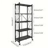 Angel Sar 5-Tier Foldable Storage Rack with Wheels, No-Assembly Metal Utility Cart 64x28x14 Inch, Mobile Organizer for Kitchen - 3 of 4