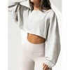Women's Cropped Crewneck Sweatshirt Oversized Casual Pullover Top Long Sleeve Short Sweater - 4 of 4