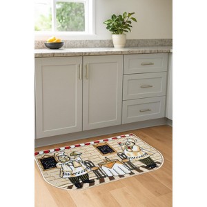 Home Mart Goods Beige Chef Washable Kitchen Mat With Non-Slip Backing - 30"x18" - 1 of 4