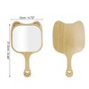 Unique Bargains Cat Ears Handheld Mirror Wood Color 1 Pc - 2 of 4
