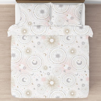 Sweet Jojo Designs Full/Queen Comforter Bedding Set Celestial Pink Gold and Grey 3 pc — фото 3