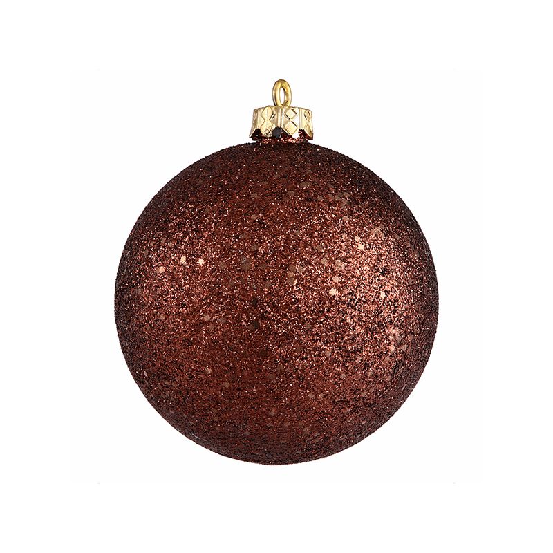 Northlight 4" Shatterproof Holographic Glitter Christmas Ball Ornament - Brown, 1 of 3