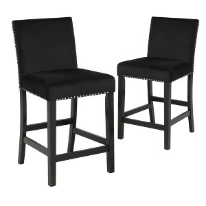 New Classic Furniture,Furniture Celeste 39.5" Wood Counter Chair In Black (Set Of 2) - 1 of 4