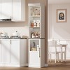 Narrow Bathroom Cabinet, 70 Inch Tall Storage Cabinet with Glass Door and 3 Open Shelves, Freestanding Slim Bathroom Storage Unit, for Home Office - 2 of 4