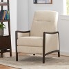 KWPZQEB Mid-Century Modern Push Back Recliner, Fabric Armchair with Hight Back & Footrest, Comfy Recliner Chair for Living Room, Bedroom - 2 of 4