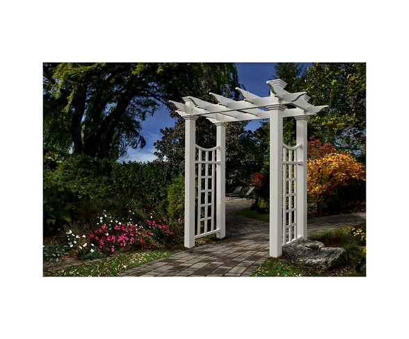 Fairfield Deluxe 47" Vinyl Arbor - White - New England Vinyl Arbors