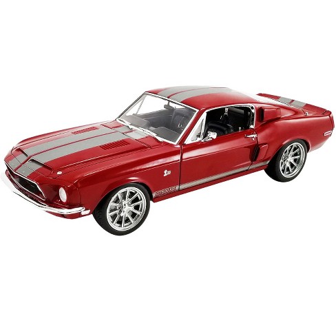 1968 Ford Mustang Shelby Gt500 Kr Restomod Candy Apple Red W/silver Met.  Stripes Ltd Ed 1254 Pcs 1/18 Diecast Model Car By Acme : Target