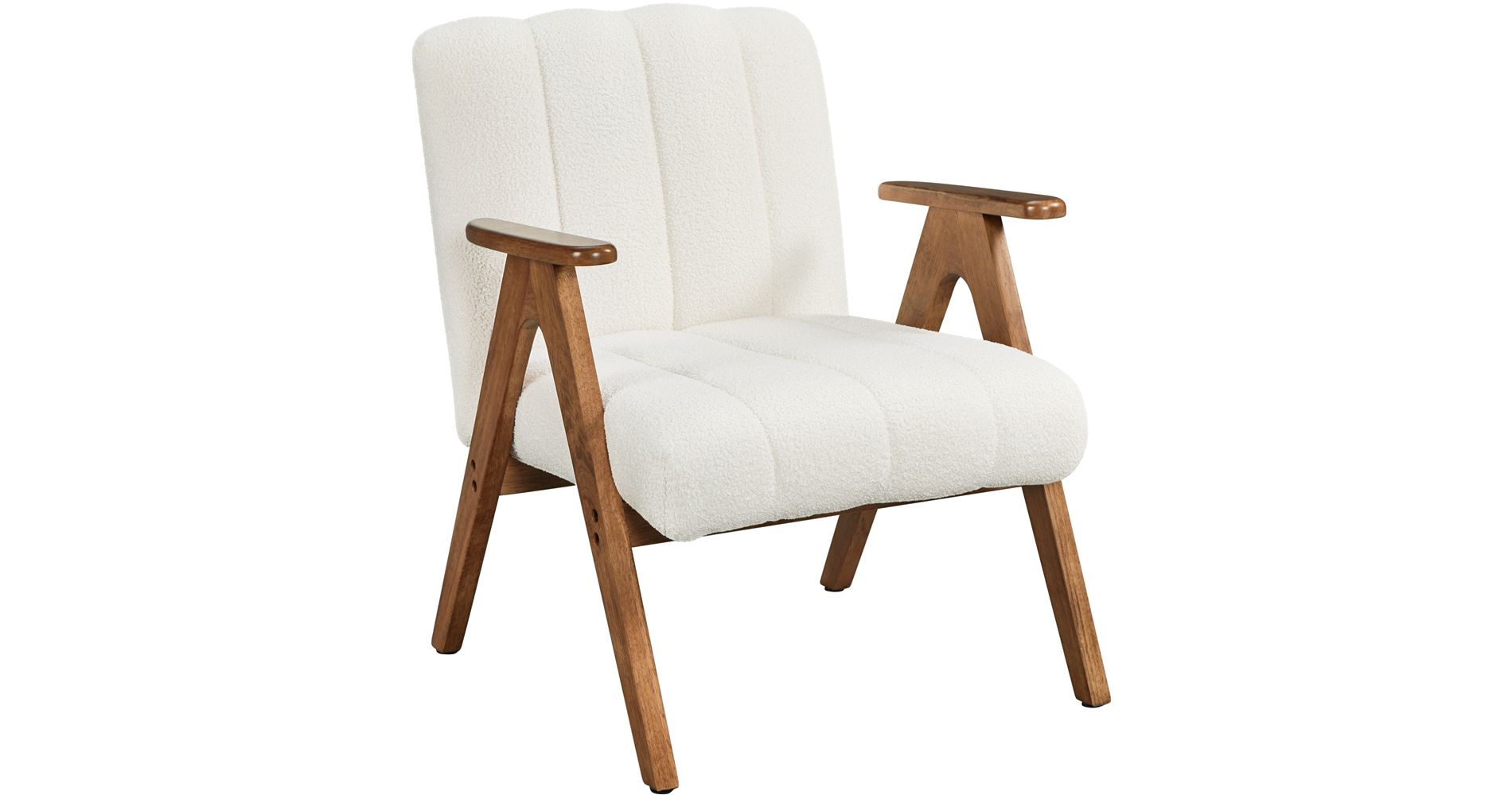 Yaheetech Mid Century Accent Armchair with V-Shaped Solid Wood Legs