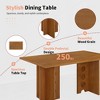 Modern 6-Piece Dining Set, 1 Double Pedestal Rectangle Dining Table with 4 Upholstered Rattan Back Dining Chairs and Bench - ModernLuxe - 4 of 4
