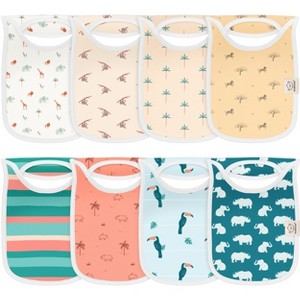 KeaBabies 8-Pack Hallo Baby Drool Bibs , Baby Bibs for Boys, Girls, Pull-on Bibs for Baby Boy, Baby Girl, Baby Bib Unisex - 1 of 4