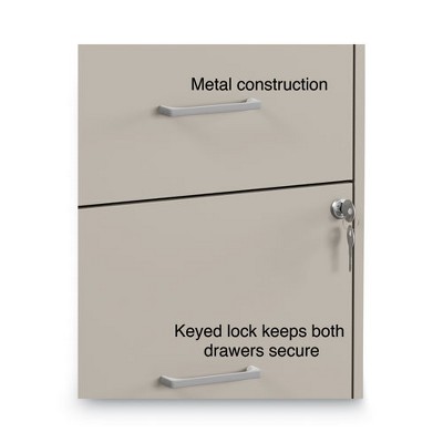 Putty Steel Vertical 2-Drawer Lockable File Cabinet