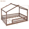 CAVINAS Full Size Wood Montessori Bed,Modern Floor Bed with House Shaped Frame and Safety Fence,Toddler Bed for Bedroom - 3 of 4