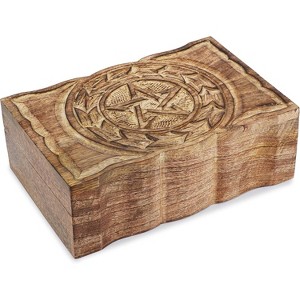 Hand Carved Wooden Keepsake Box, Elegant Vintage Memory Storage Box for Jewelry and Valuables, Gift for All Occasions - 1 of 4