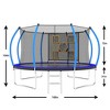 Jump Into Fun 12FT Outdoor Trampoline Equipped With 360-Degree Safety Net, Curved Poles, zipper door Recreational Trampoline for Kids and Adults - 2 of 4