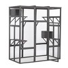 LAOTIES Extra Large Wooden Outdoor Cat Enclosure,Multi Level Catio with Roof,Walk-In Cat House for Multiple Cats - 3 of 4