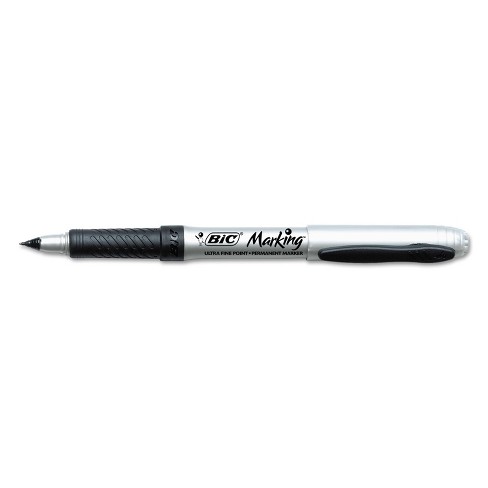 Pen-Style Permanent Marker, Fine Bullet Tip, Black, Dozen - BOSS