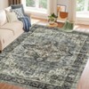 coucheta Oriental Floral Area Rugs, Multi-size Vintage Distressed Washable Low Pile Soft Non-Slip Thin Carpets, for Living Room, Dining, Bedroom - 4 of 4