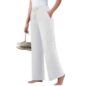 Woman Within Knit Pull-On Drawstring Cargo Pants - 1 of 2