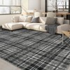 Machine Washable Indoor Modern Geometric Area Rugs Soft Low Pile Mat with Small Checkered Print - 3 of 4