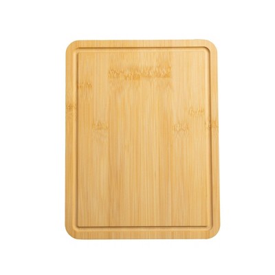 LunaLulinlk 8.5" x 11" Non-Slip Bamboo Cutting Board, 100% Natural Bamboo Color, with Juice Groove
