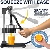Eurolux Professional Cast Iron Citrus Juicer, Manual Hand Press, Heavy Duty, Stainless Steel Cup, Black - 2 of 4