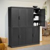 72"x62"x16" Wood Accent Cabinet in Black, Storage Organizer with Adjustable Shelves for Kitchen Bedroom Entryway Living Room Dinning Room - 2 of 4