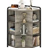 Corner Cabinet with Charging Station, 3-Tier Cube Storage Organizer with USB Ports and Outlets, Triangle Bookcases with 9 Cubbies - 4 of 4