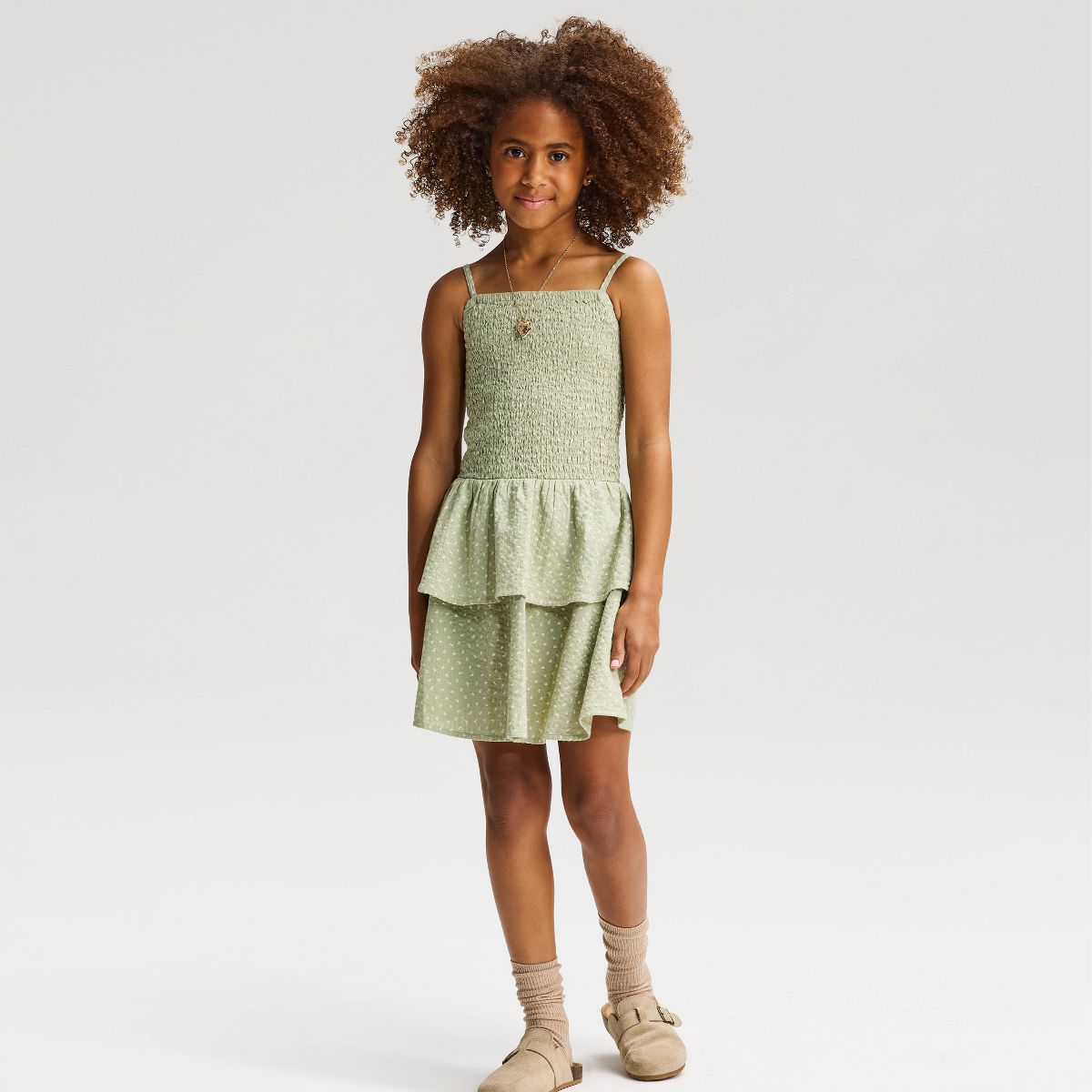 Girls' Floral Printed Smocked Drop Waist Dress - Cat & Jack™
