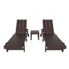WestinTrends Ashore 2pcs Modern Poly Reclining Chaise Lounge With Wheels plus 1pc side table - 3 of 4