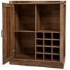 76" Rustic Wine Cabinet with Faux Rattan Barn Doors, 12-Bottle Wine Rack, Microwave Shelf, Glass Holders, Large Kitchen Storage Sideboard - 4 of 4