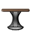 Resenkos Entryway Table, Console Sofa Table,39-Inch Console Table, Accent Sofa Table with Geometric Metal Base Brown - 3 of 3