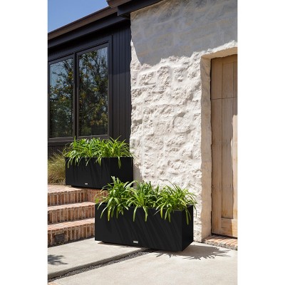 Black Rectangular Plastic Long Box Planter