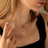 14K Gold Plated Initial Necklace, Layered Heart A-Z Charm Pendant, Personalized Jewelry Gift for Women - 2 of 4