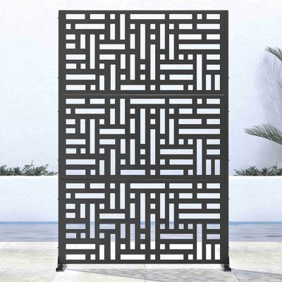 Lirago Metal Indoor Outdoor Wall Sign Panels Decorative Screen - 72"x47",Black