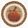 Earth Rugs Harvest Pumpkin Printed Round Trivet – 10"x10" Braided Jute Fall Décor Hot Pad with Rustic Autumn Gourd Design - 2 of 3