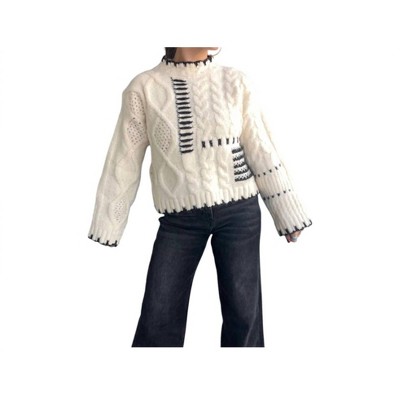 Women's Ivy Stitched Cable Knit Sweater - MIOU MUSE