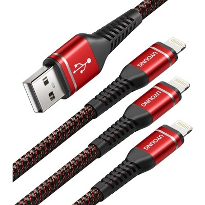 BONGEEK iPhone Charger Cable USB A to Lightning Cable,Sturdy Nylon Braided Fast Charging Cord Compatible with iPhone 6FT,Red