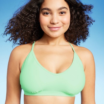 Women's Crossback Seamed Bralette Bikini Top - Kona Sol™ Green D