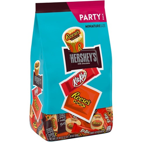 Hersheys Reeses, Kit Kat and Jolly Rancher Sweets and Chocolate Snack Size Candy  Variety Pack - 34.19oz