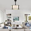 Bella Depot 19" Black Modern Drum Ceiling Fan with Light and Remote 6-speed Reversible DC Motor - 4 of 4