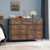 Brown Wide 10 Drawer Dresser,TV Stand Entertainment Center Fabric Storage Dressers Drawers for Bedroom, Hallway, Nursery, Closets - 4 of 4