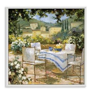Stupell Industries Tuscan Terrace Vineyard French Picnic Courtyard Villa Scenery, 17" x 17" - 1 of 4