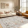 Stain Resistant Non-Slip Machine Washable Area Rug with Distressed Medallion Design for High-Traffic Homes - 2 of 4