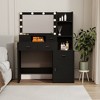 Makeup Vanity Desk With 10 LED Lights Mirror, 3 Open Shelves,1 Hidden Shelves, And 4 Drawers, Versatile Desk Makeup, Black - 2 of 4