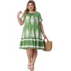 Agnes Orinda Women's Plus Size Square Neck Short Sleeve Flowy A Line Midi Summer Boho Dresses - 3 of 4