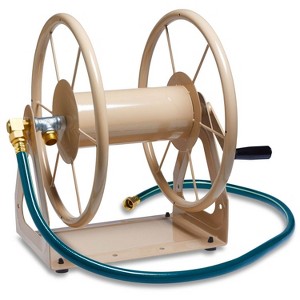 Liberty Garden LBG7031 200' of 5/8" Hose Multi Purpose Steel Garden Storage Reel for Backyard, Garden, or Home, Beige - 1 of 4
