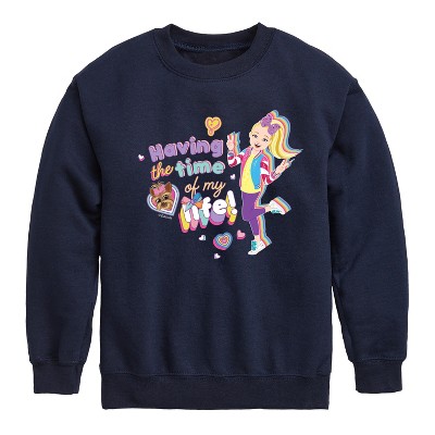 JoJo Siwa Time Of My Life Graphic Long Sleeve Fleece Sweatshirt - Navy - 4T