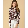 INSPIRE CHIC Women's Stand Collar Long Sleeves Smocked Waist Blouse - 2 of 4